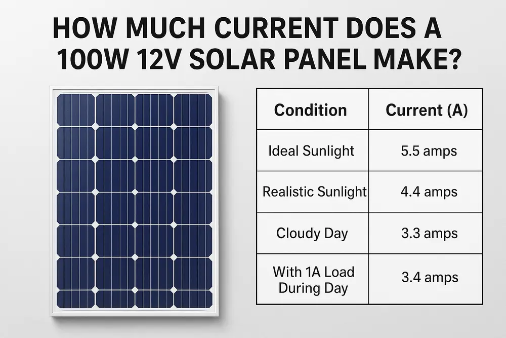 How Much Current Does a 100W 12V Solar Panel Generate?