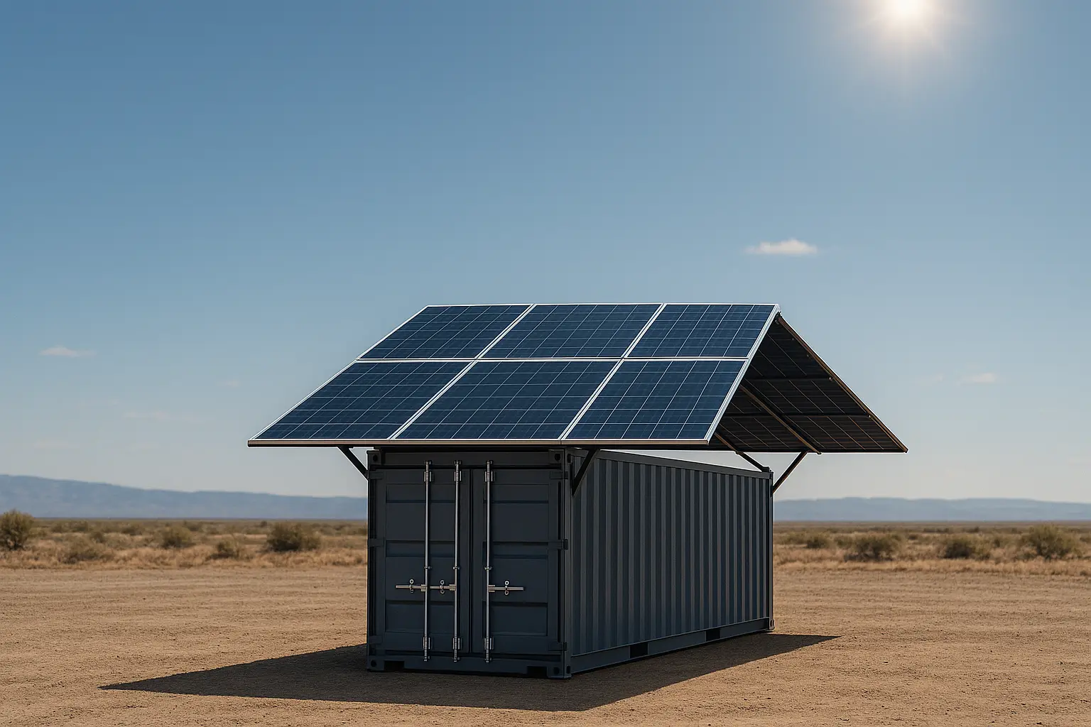 Photovoltaic-container-in-the-desert