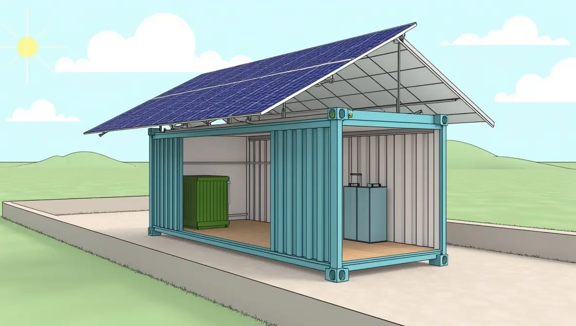 Run power to a shipping Container