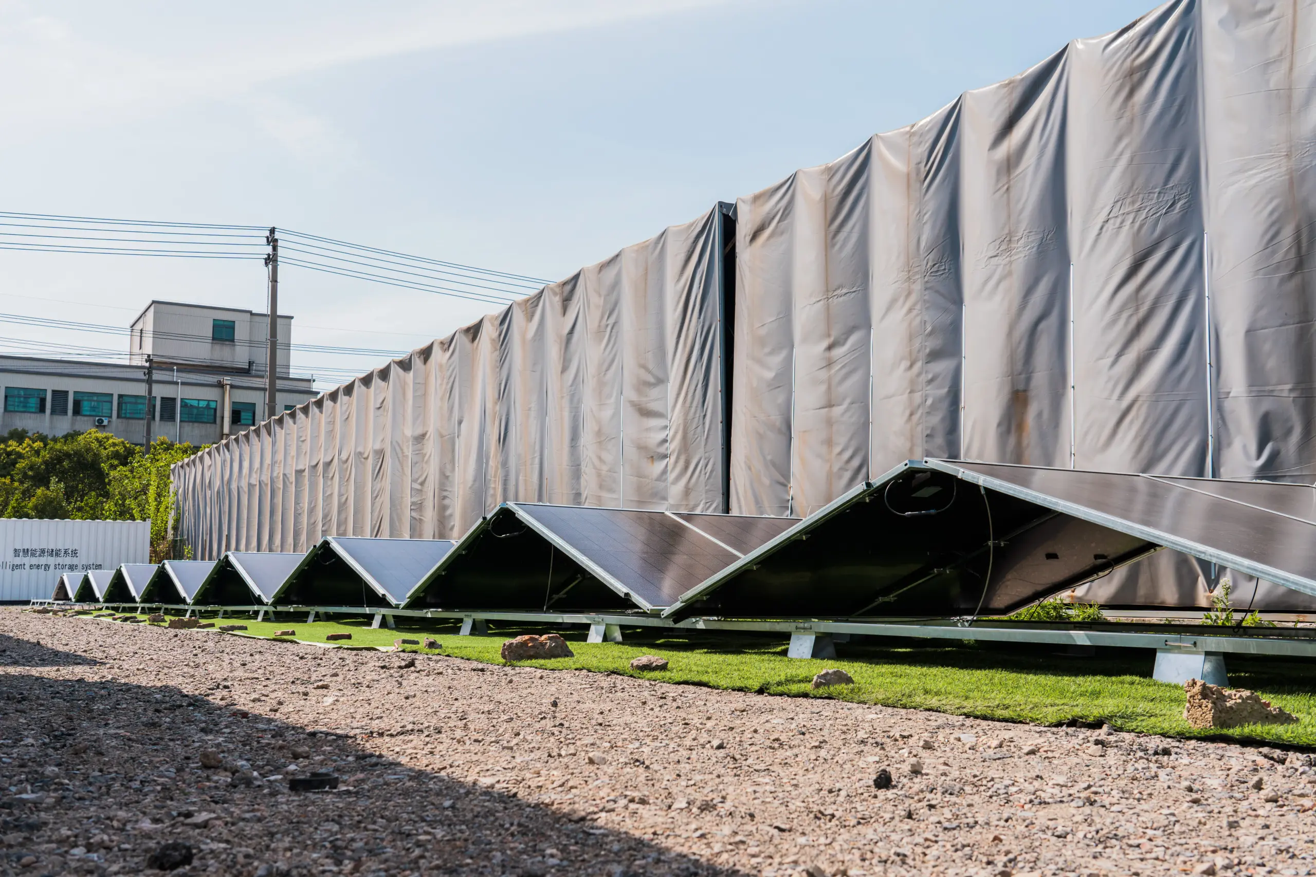 Unfolded-foldable-photovoltaic-panels