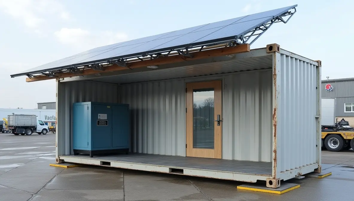 Vertical PV Panel Container