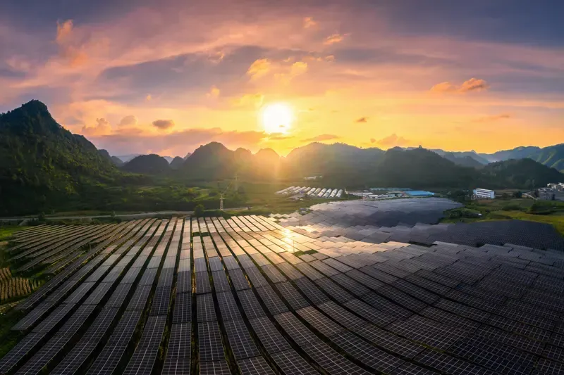 solar power station on the mountain