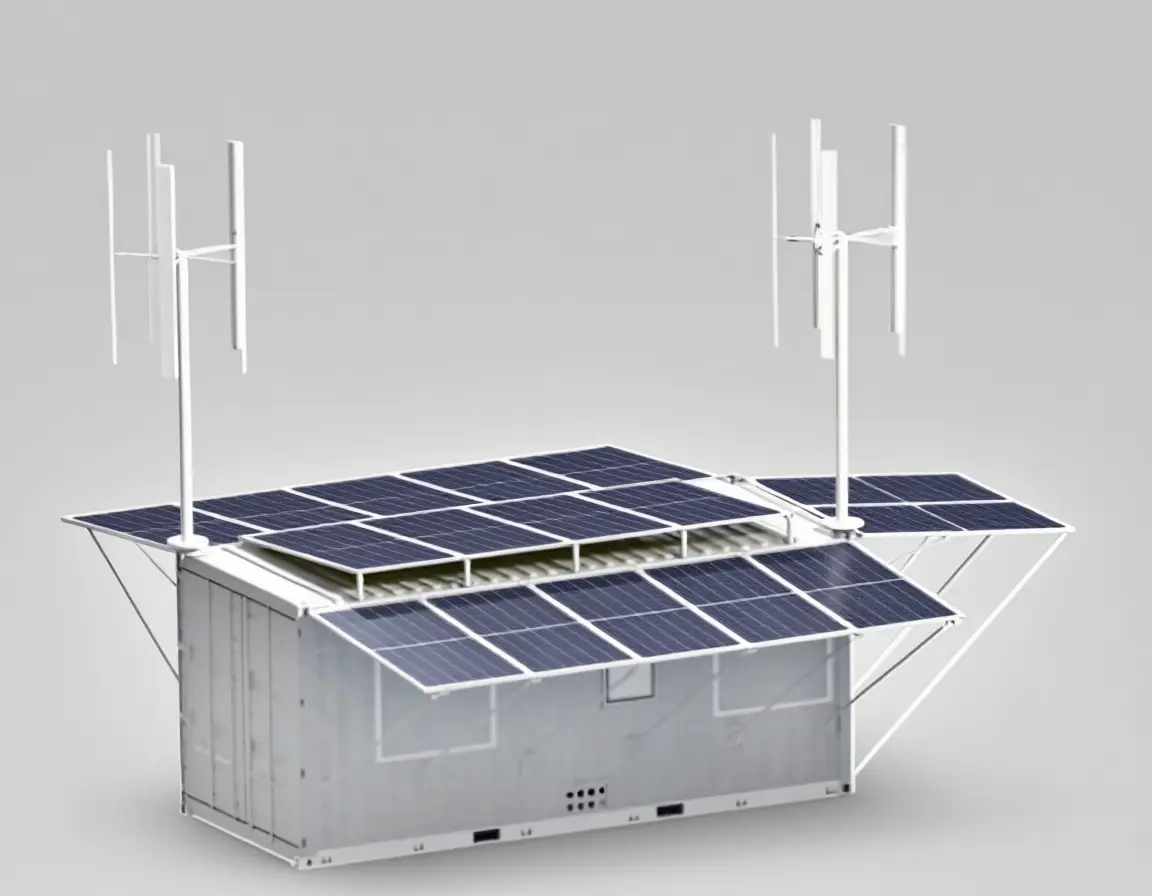 Custom Foldable Solar Power System for the Rooftop of a 20-Foot Container
