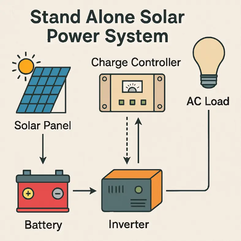 Stand Alone Solar Power Systems Diagram